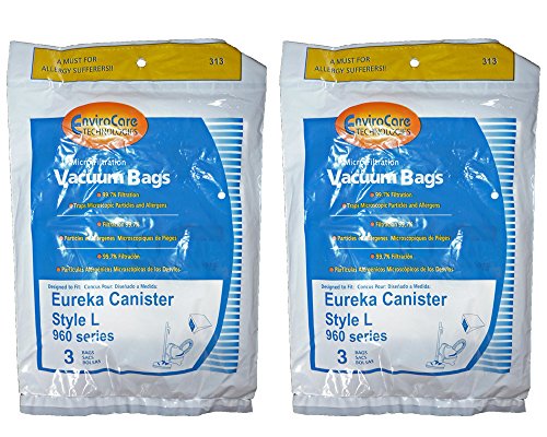 EnviroCare 6 Eureka Style L Allergy Microfiltration Canister Vacuum Cleaner Bags
