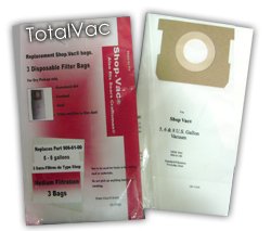 Green Klean Micro-Plus Filter Bags Fits 5-8 Gallon Shop Vacs 90661