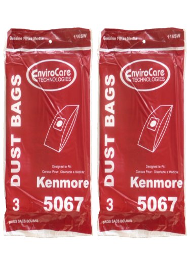 6 Kenmore 5067 Type X Upright Vacuum Cleaner Bag Model #11632265 11632275 11634510, Sears 50678, 11634610 34612 34695