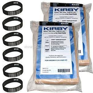 18 Kirby Vacuum Bags G3 G6 Micron Magic 197394 +6 Belts