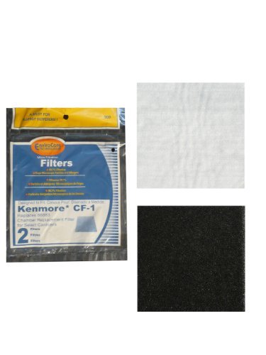 EnviroCare Premium Replacement Vacuum Cleaner Filters made to fit Kenmore Sears Progressive CF1, Progressive & Whispertone, Panasonic Vacuum Cleaners, 86883, 86880, 20-86883, 2 filters