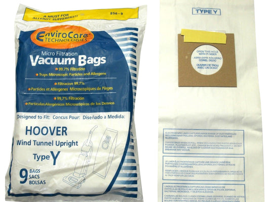 EnviroCare Replacement Micro Filtration Vacuum Cleaner Dust Bags Designed to fit Hoover Windtunnel Upright Type Y 9 pack
