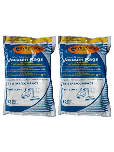 EnviroCare 24 Replacement for TRI-Star Compact 70305 Allergy Vacuum Cleaner Bag Airstorm Pullman-Holt Vortech Dust Care 43103