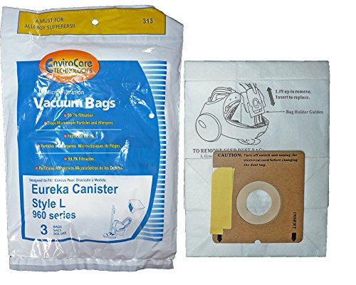 EnviroCare 3 Eureka Style L Allergy Microfiltration Canister Vacuum Cleaner Bags