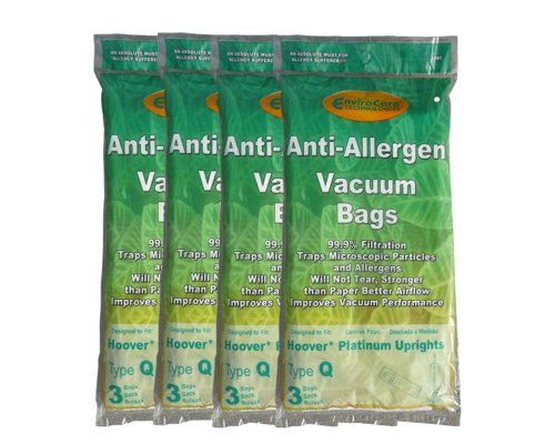 12 Hoover Style Q Platinum Upright HEPA Vacuum Cleaner Bags