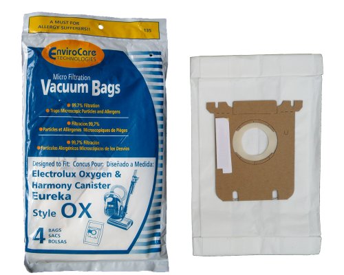 4 Electrolux Harmony Oxygen Canister Microfiltration Vacuum Bags 61230B EL200B