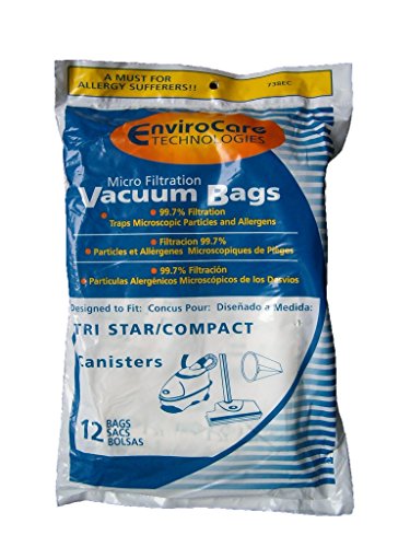 EnviroCare 12 Replacement for TRI-Star Compact 70305 Allergy Vacuum Cleaner Bag Airstorm Pullman-Holt Vortech Dust Care 43103
