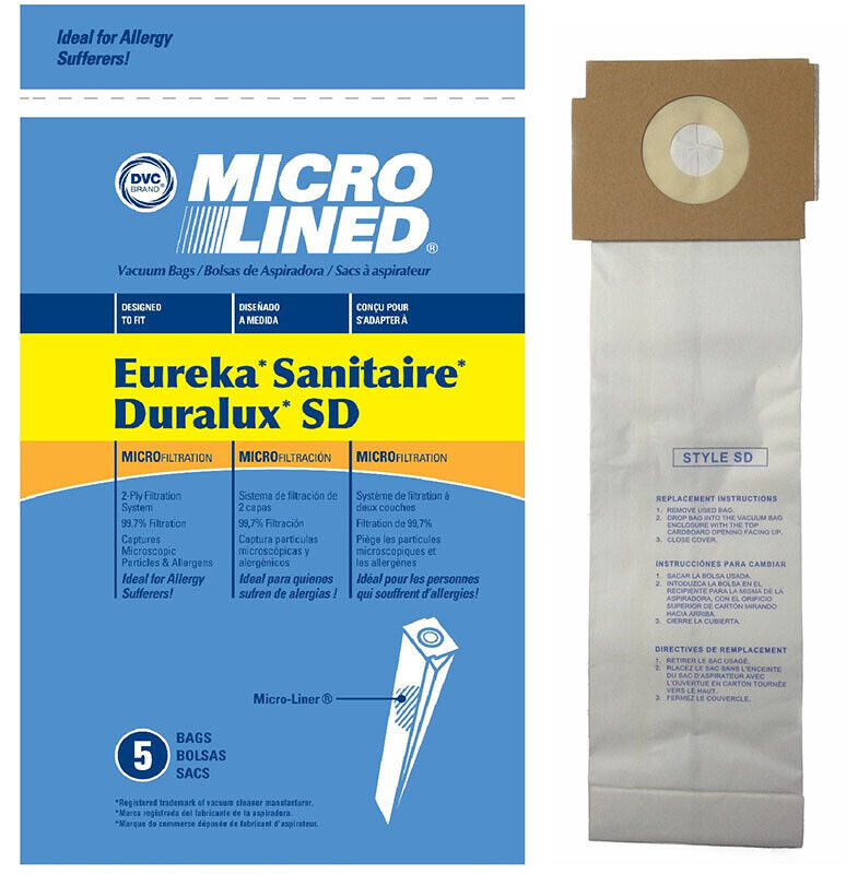DVC Eureka Sanitaire Duralux SD Micro Allergen Vacuum Cleaner Bags Made in US [ 300 Bags ]