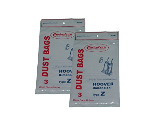 EnviroCare 6 Hoover Type Z Single Ply Vacuum Cleaner Bags, Power Drive, Auto Drive, Constellation, Dimension, Dirt Finder, Futura, Caddy Vac, TurboPower, PowerMax, Breathe Easy