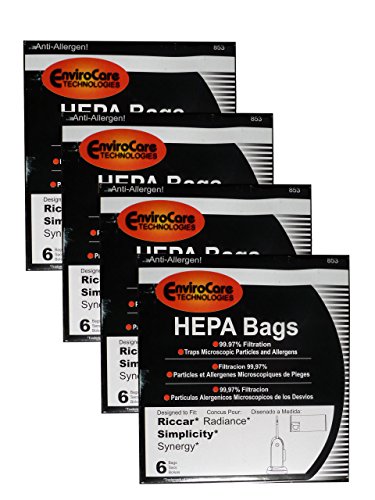 EnviroCare 24 Riccar Radiance Simplicity Synergy Style X HEPA Vacuum Cleaner Bags
