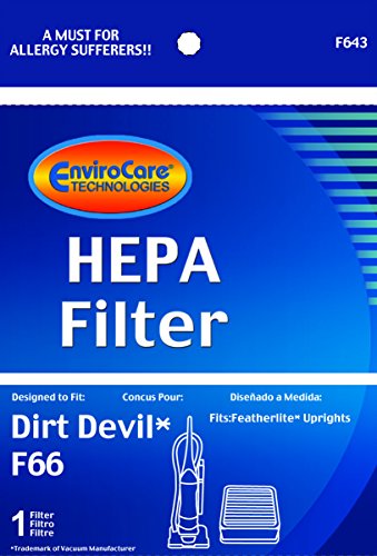 EnviroCare Replacement Premium Vacuum Cleaner HEPA Filter made to fit Dirt Devil F66 and F59 Upright Vacuums