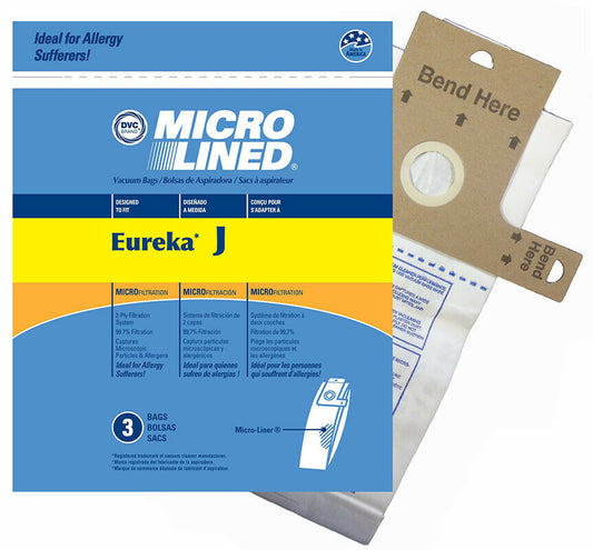 Eureka Style J 61515C Micro Allergen Vacuum Cleaner Bags by DVC Made in USA