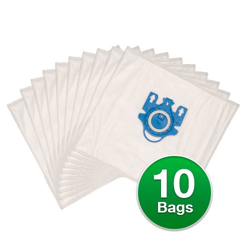 Miele Style FJM Canister AllergenPlastic Collar Paper Bags 5PK # C205 (10 Bags + 4 Filters)