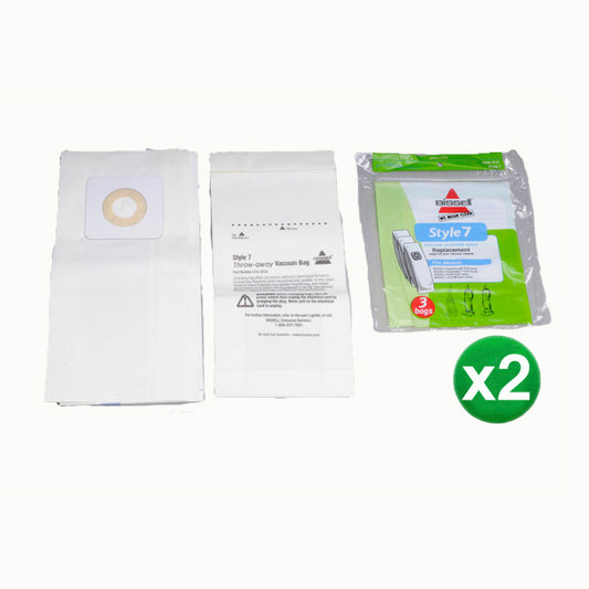 Bissell Style 7 Upright Vacuum Cleaner Bags (6Bags) # 32120