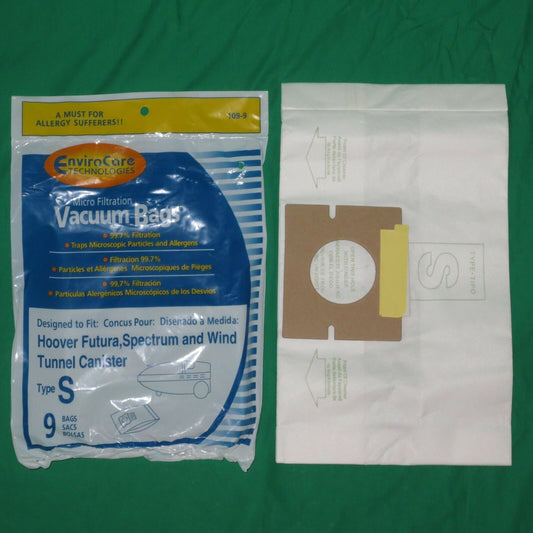 Hoover Style S Vacuum Bags Micro Lined Allergen Filtration Type Vac Windtunnel