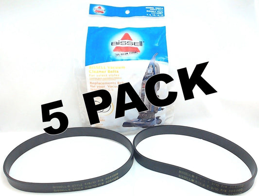 5 Pk, Bissell Vacuum Belts, Style 7 9 10 12 14 16 2-Pk 32074