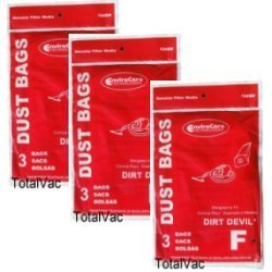 Dirt Devil Vacuum Cleaner Type F Bags - 9 Bags