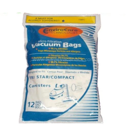 12 Allergy Micro Filtration Bags for TriStar Tri Star Vacuum EXL, MG1, MG2 Compact, Patriot, Miracle Mate, Vortech
