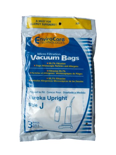 75 Eureka Allergy Style J Vacuum Bags, Athena, Boss Power Upright, Limited Edition, Power Plus Vacuum Cleaners, 2270, 2271, 2272, 2273, 2900-2920, 61515, 61515-12 , 61995, 2902AV, 2271A