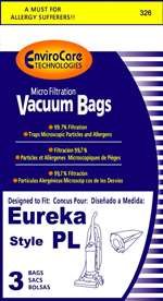 EnviroCare Eureka Style PL Upright Vacuum Bags - 3 Pack