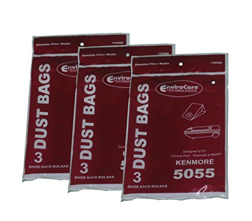 EnviroCare Replacement Vacuum Cleaner Dust Bags made to fit Kenmore 5055 50558 Type C Sears Canisters 50104. 50012, Panasonic C-5 MC-V150M C-19 MC-V295H 9 pack
