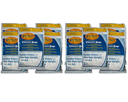 30 Eureka Allergy Micro Lined Hepa Upright Victory Style AA Bags, Series, Sanitaire, Powerline, Self-Propelled, Canada Vacuum Cleaners, 58623, 58236A-12, 58236A-12 (Filteraire), 54926A-10