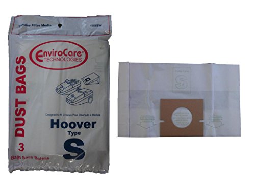 3 bags (1 pkg) Hoover Type S Vacuum Cleaner Bags 43655097, 4010064S, 4010344S, 43655093, 4010100S