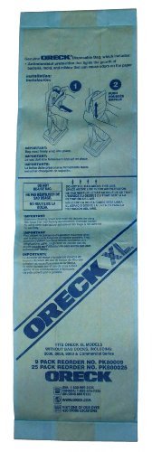 PK800025 Aspiradora vertical Desechables Bolsa, Para Aspiradora vertical (paquete de 25)