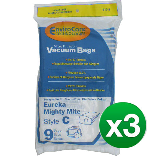 Replacement Vacuum Bag for Envirocare 52318A-9 / 817 (3-Pack) Replacement Vacuum Bag