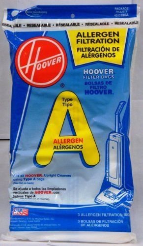 Hoover 4010001A Type A Vacuum Bags, 9 Bags