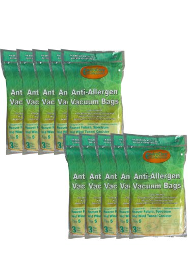 30 Hoover HEPA Windtunnel Allergy Vacuum Type S Bags, Futura, Spectrum, Power Max Vacuum Cleaners, 43655097, 4010064S, 4010344S, 43655093, 4010100S