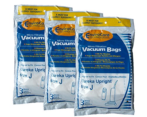 EnviroCare Replacement Micro Filtration Vacuum Bags Made to Fit Eureka Style J Uprights 9 Pack