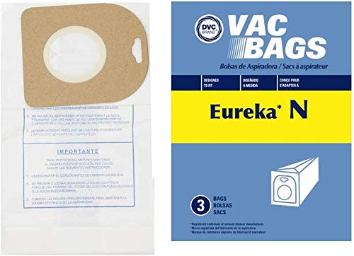 DVC -Staubsaugerbeutel Style N passend fr Eureka Mighty Mite II Modelle 36003650 Serie  vergleichbar mit 57988, 57988A, 57989 | 3 Standard-Staubsaugerbeutel im Lieferumfang enthalten