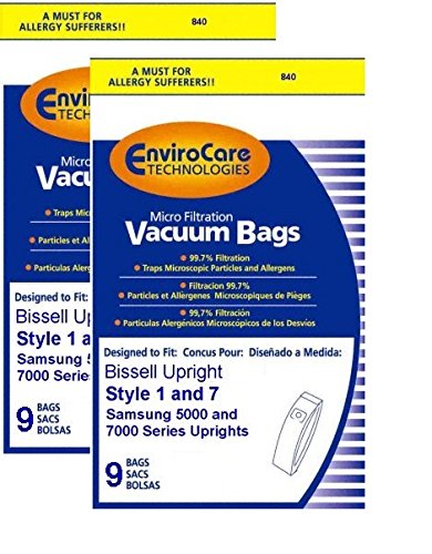 EnviroCare Replacement Micro Filtration Vacuum Cleaner Dust Bags Designed to Fit Bissell Style 1 and 7 Uprights 18 Pack