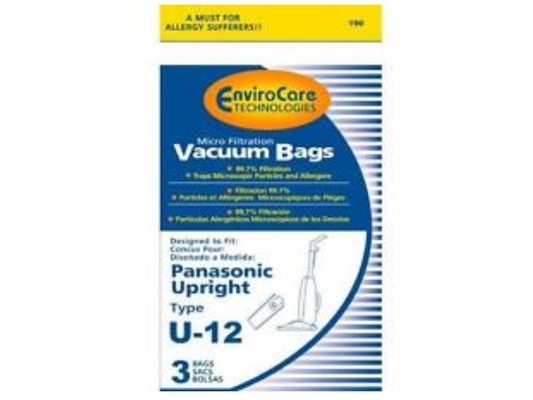 Panaosnic Style U12 Micro Allergen Vacuum Cleaner Bags MC-V155M, MC-UG773 Vac [9 Bags]