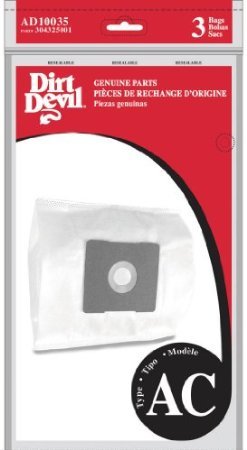 Dirt Devil Type AC Vacuum Bags (3-Pack), AD10035