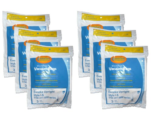 18 Eureka Type LS Commercial Vacuum Cleaner Bags, Sanitaire LiteSpeed Upright, Bagged, Boss Signature Genesis, Refurb Powerline Limited, Sanitaire Commercial Vacuum Cleaners, Series 5700 & 5800, 62123 61820A, SC5815A, SC5713A