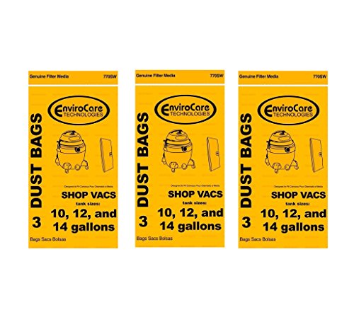 EnviroCare 9 ShopVac 10 12 14 Gallon Heavy Duty Vacuum Cleaner Bags