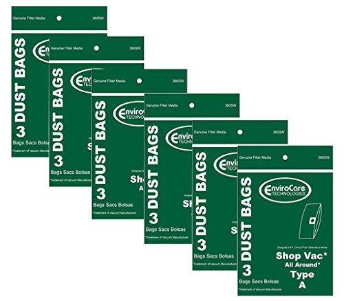 18 ShopVac Type A 1.5 Gallon Wet Dry Shop Vac Vacuum Bags SV-9066700