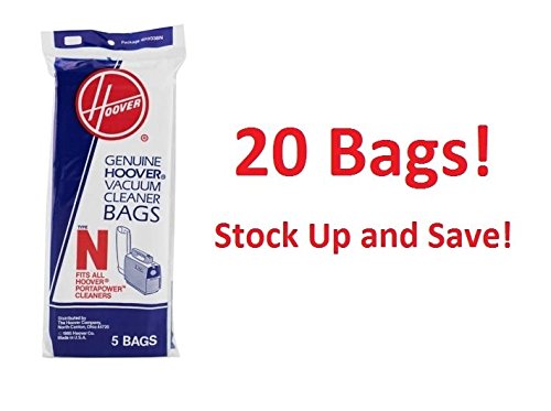 20 HOOVER Genuine Style N Canister Vacuum Cleaner Bag - 20 Bags"