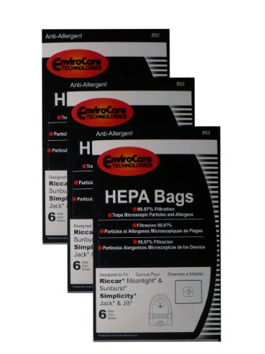 EnviroCare 18 Riccar Moonlight Simplicity Type Z HEPA Vacuum Cleaner Bags