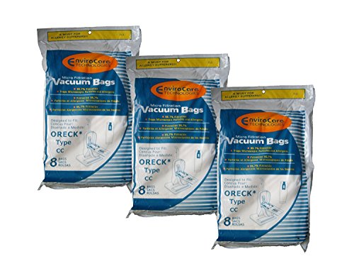 Replacement Part For Oreck High Efficiency Paper Vacuum 24 Bags Type CC and XL Vacuums XL7 XL21 3000 4000 8000 9000 2000 3000 4000 8000 9000 XL200S XL21 XL-9100C XL-9200 with 3 Free Belts
