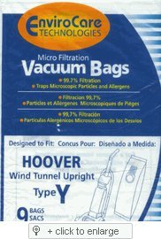 EnviroCare Hoover Type Y Brand Allergen Microlined Vacuum Bags - 6 Packs - 54.