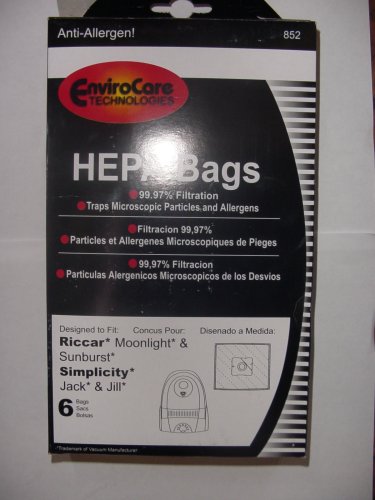 EnviroCare Replacement Designed To Fit Riccar Moonlight & Sunburst Canister Hepa Vacuum Cleaner Bags