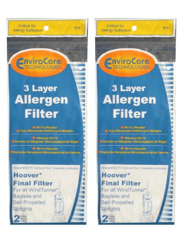 (4) Hoover WindTunnel Self Propelled 3 Layer Final Vacuum Filters, Bagless, Upright, Widepath, Empower, Foldaway, PowerMax Vacuum Cleaners, 40110006, 38766021, 38766-021, H-38766021