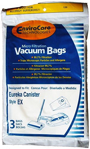 EnviroCare Replacement Micro Filtration Vacuum Cleaner Dust Bags Designed to fit Eureka EX Canisters 3 Pack