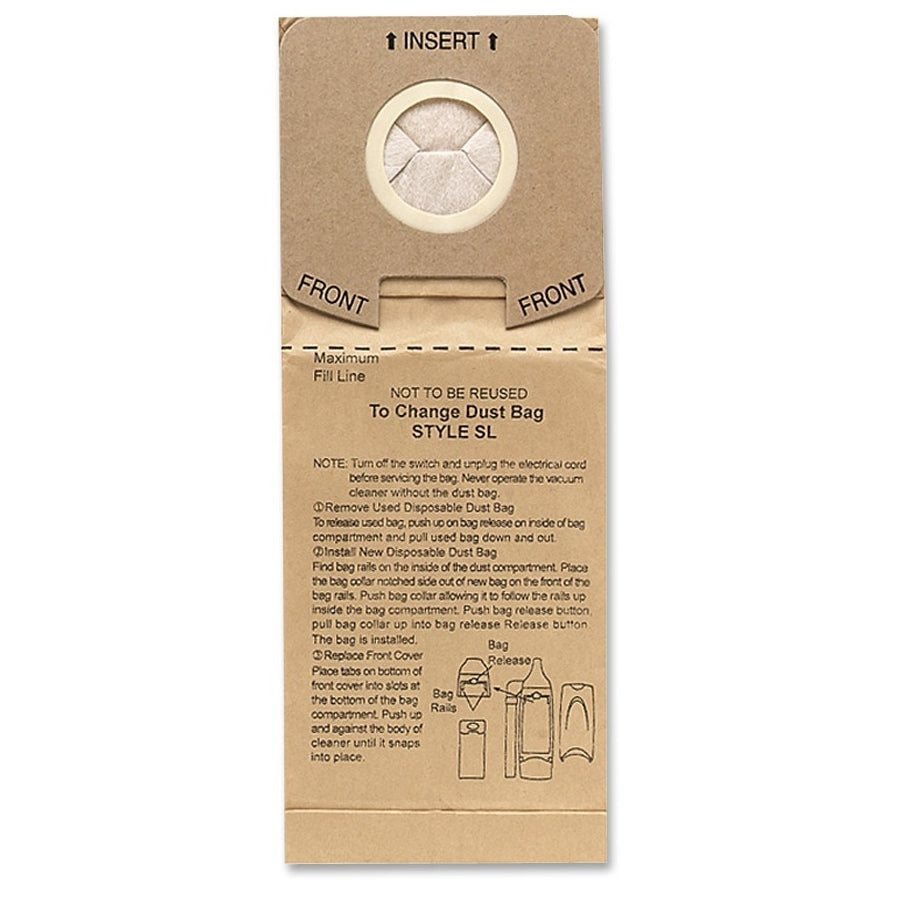 Genuine Eureka Sanitaire Style SL Vacuum Bags Type Vac 61125 S782, 61125A-12 OEM [Single Loose Bag]