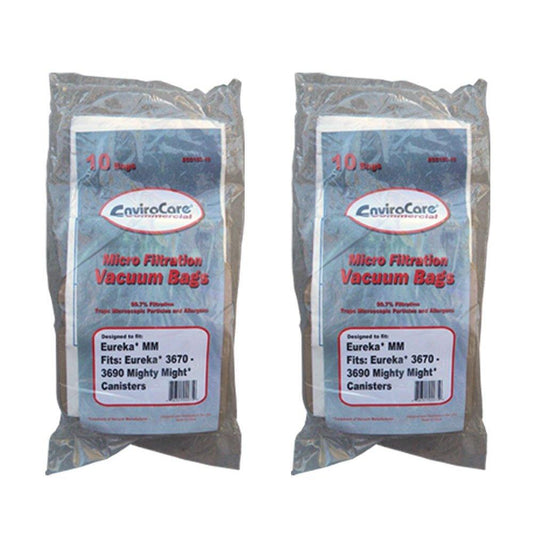 20 eureka style mm commercial bags allergy mighty mite vacuum, canister limited, sanitaire vacuum cleaners, 3670, 3680, 3690, 602695, 60295b, 60295-12, 60296, 60296-12(filteraire), 60297-10, s3681b, s