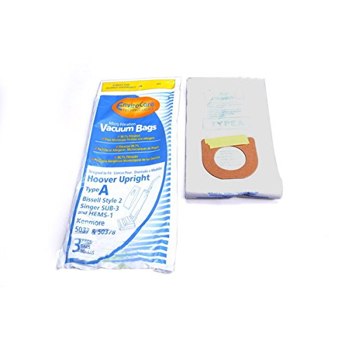 Replacement Part For Hoover Type a Microlined Upright Vacuum Cleaner 3 Paper Bags Type a Vacuum Bags, 3 Pack, Also Fits Style 2 and Sub-3 # compare to part 4010100A