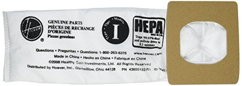 Hoover Paper Bag, Type I Platinum Hepa (Pack of 2)